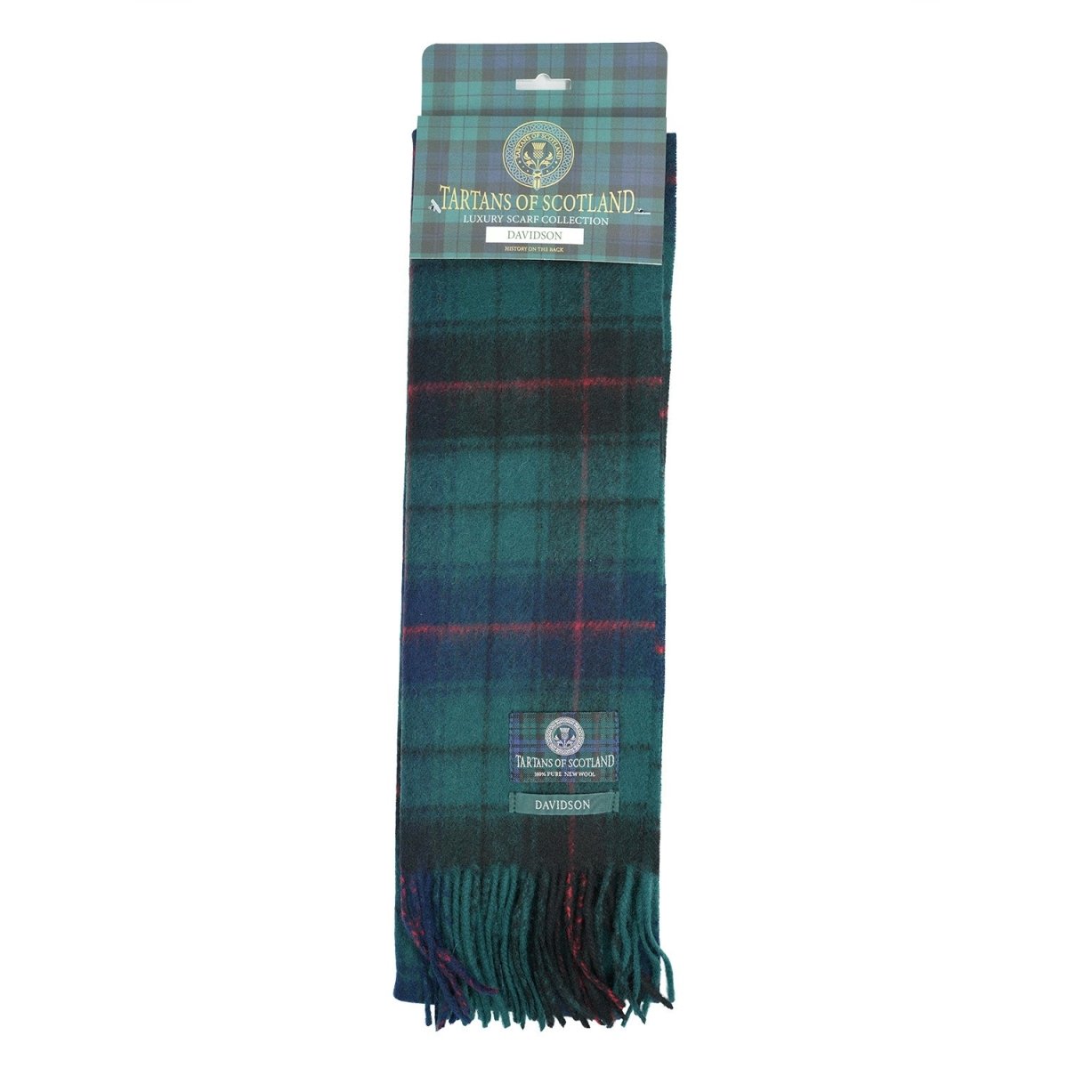 Tartan of Scotland 100% Pure New Wool Clan Scarf - Davidson - Heritage Of Scotland -