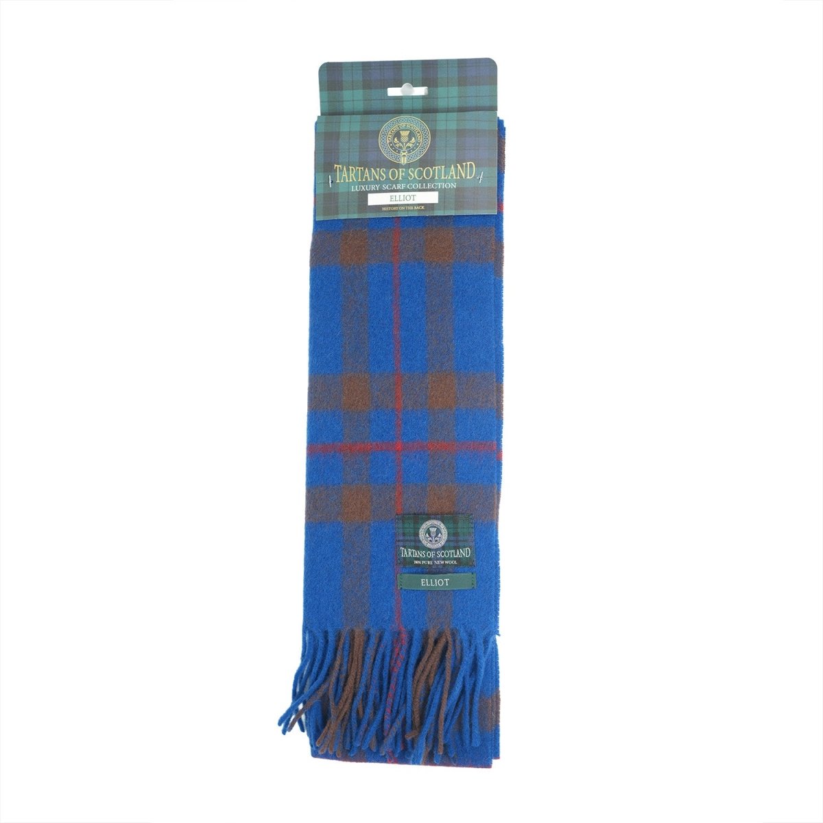 Tartan of Scotland 100% Pure New Wool Clan Scarf - Elliot - Heritage Of Scotland -