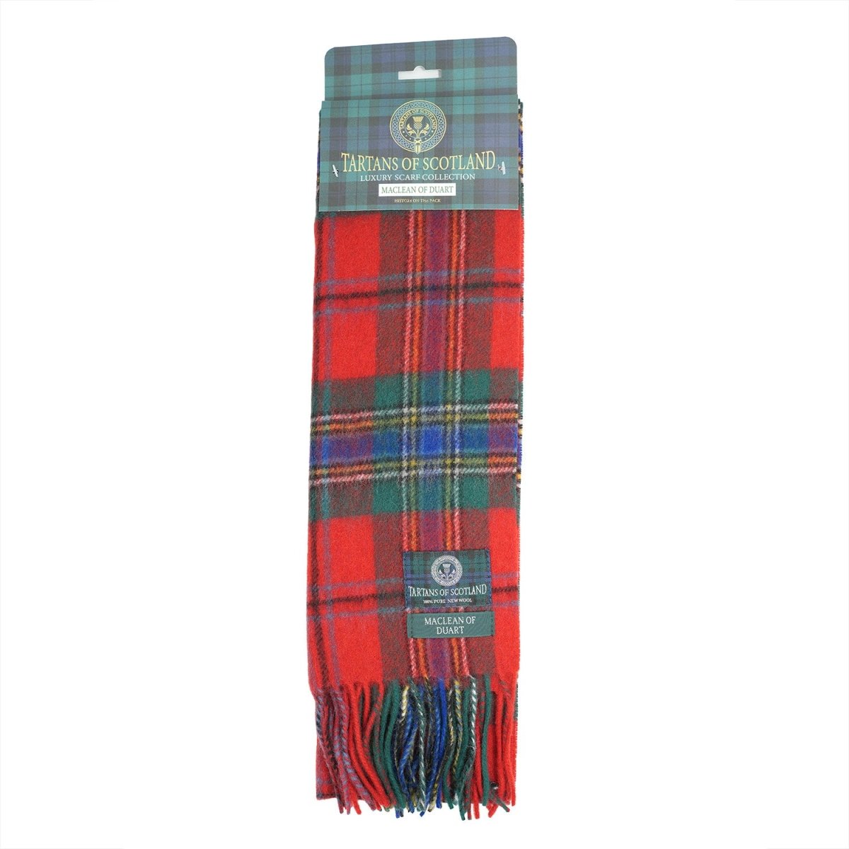 Tartan of Scotland 100% Pure New Wool Clan Scarf - Maclean of Duart - Heritage Of Scotland -