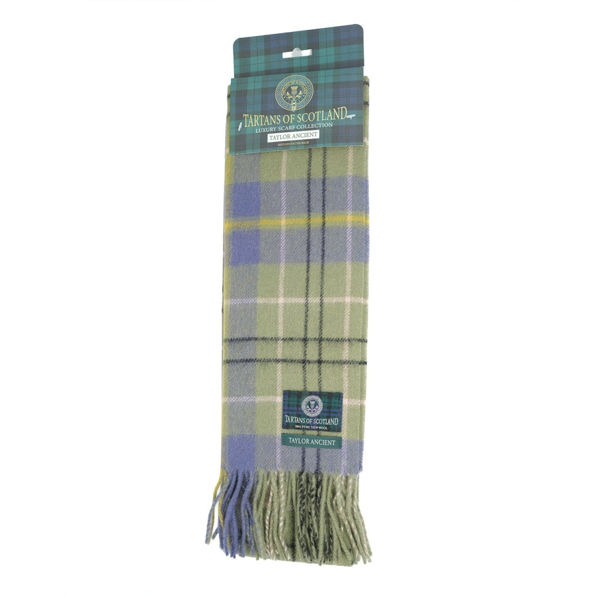 Tartan of Scotland 100% Pure New Wool Clan Scarf - Taylor - Heritage Of Scotland -