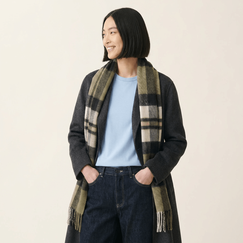 Tartan Weaving Mill 100% Pure Cashmere Scarf - Made in Scotland - Amplified Olive - Heritage Of Scotland -
