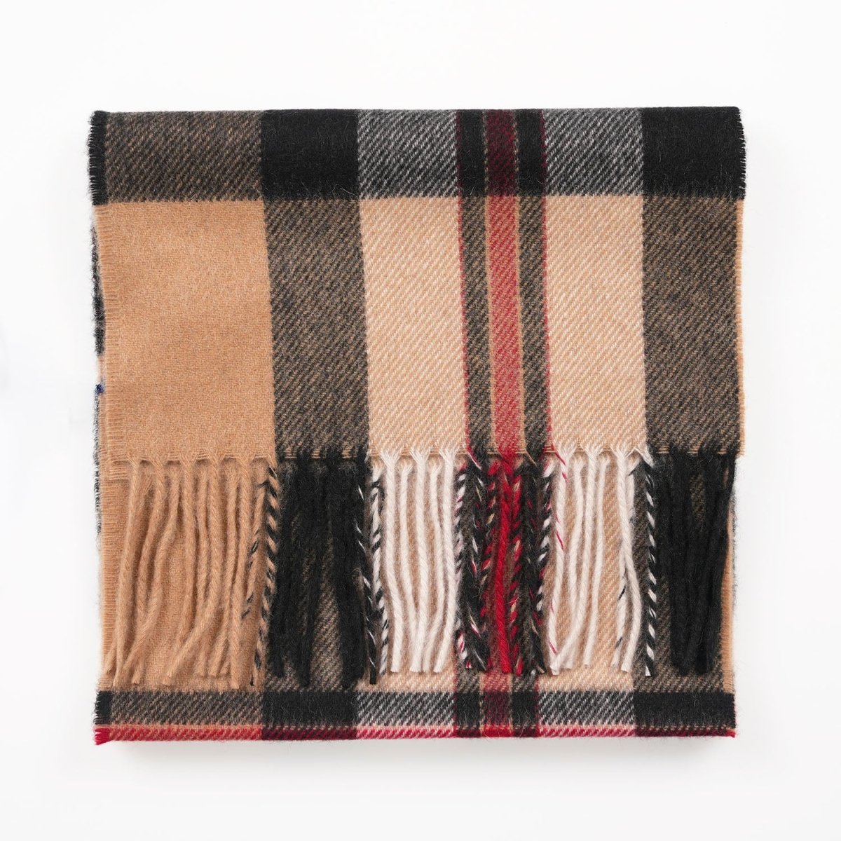 Tartan Weaving Mill 100% Pure Cashmere Scarf - Made in Scotland - Amplified Thomson Camel - Heritage Of Scotland -