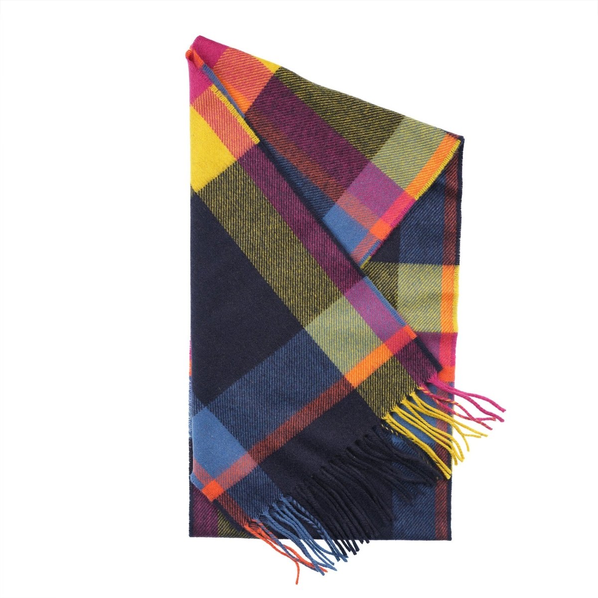 Tartan Weaving Mill 100% Pure Cashmere Scarf - Made in Scotland - Middleton Check Fuschia - Heritage Of Scotland -