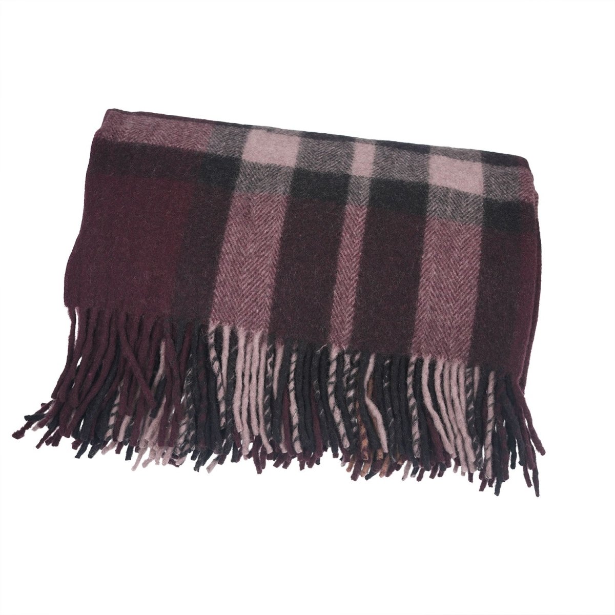 Tartan Wool Blend Blanket Throw – Soft Plaid Sofa & Bed Blanket - EXPLODED SCOTTY THOMSON BORDEAUX - Heritage Of Scotland -