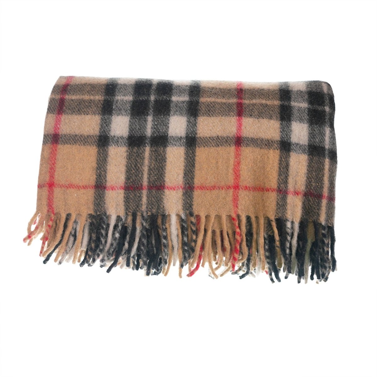 Tartan Wool Blend Blanket Throw – Soft Plaid Sofa & Bed Blanket - Thomson Camel - Heritage Of Scotland -