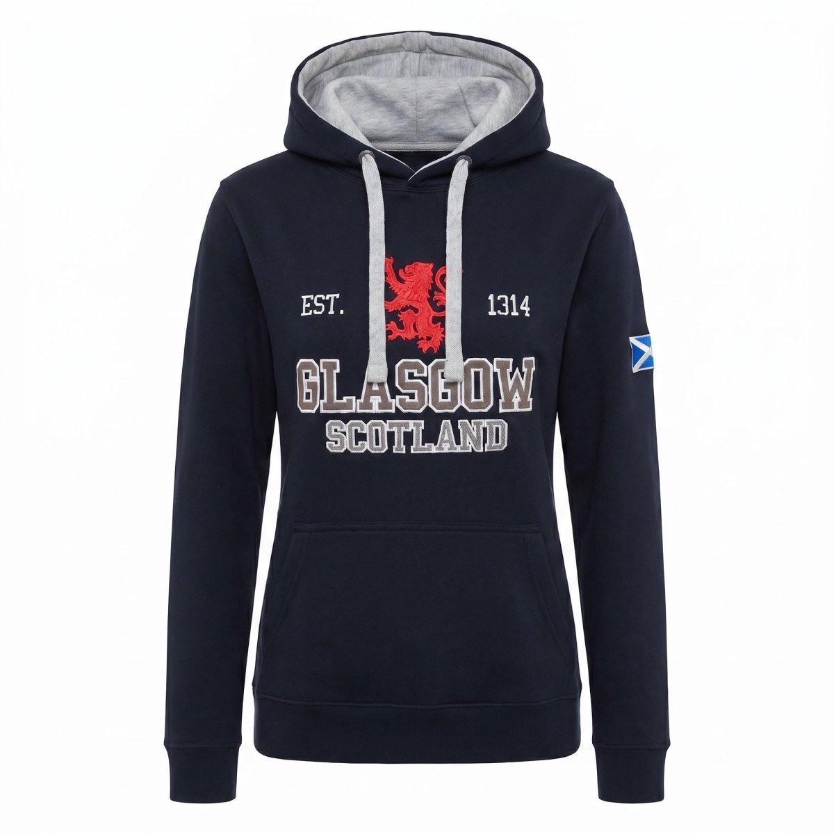 Unisex Scotland Hoodie Navy – Glasgow Lion Rampant Pullover - Heritage Of Scotland - XS