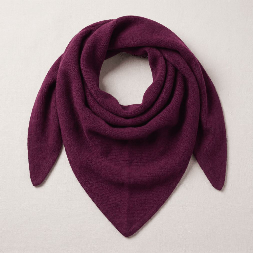 Women’s Luxury Ribbed Cashmere Triangle Scarf - EMINENCE - Heritage Of Scotland -
