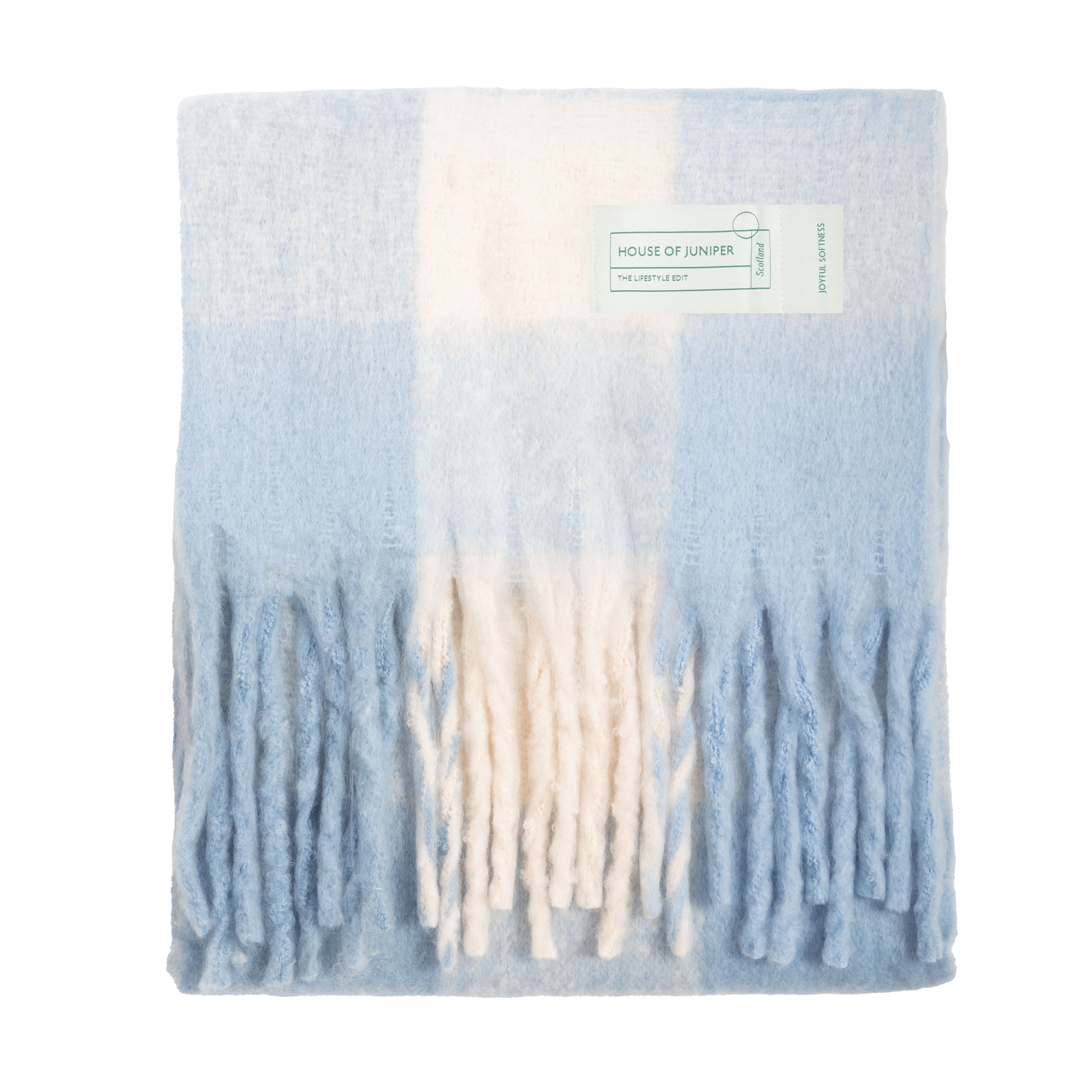 Blanket Scarf Dark Blue Check - Heritage Of Scotland - DARK BLUE CHECK