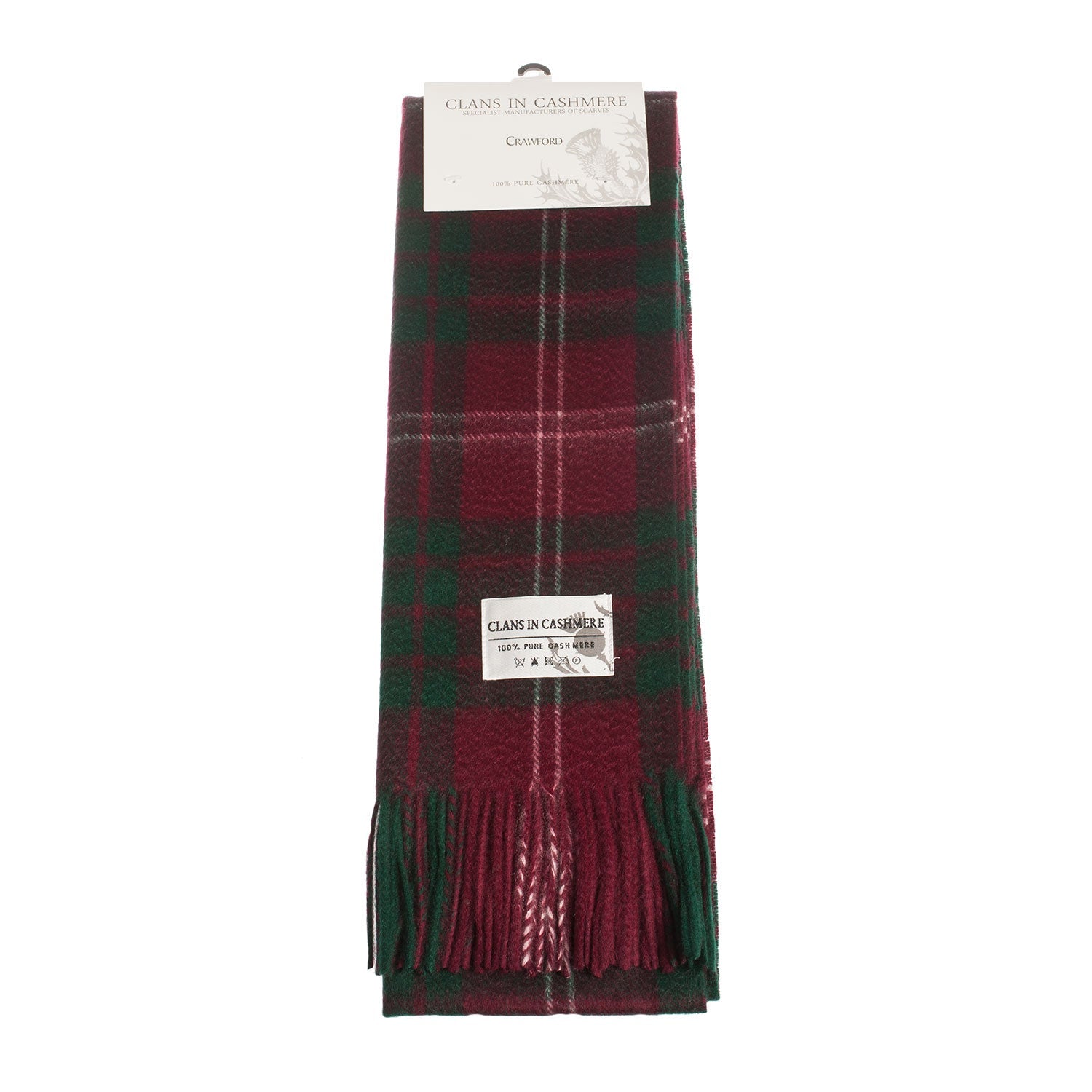 Cashmere Scottish Tartan Clan Scarf Crawford - Heritage Of Scotland - CRAWFORD