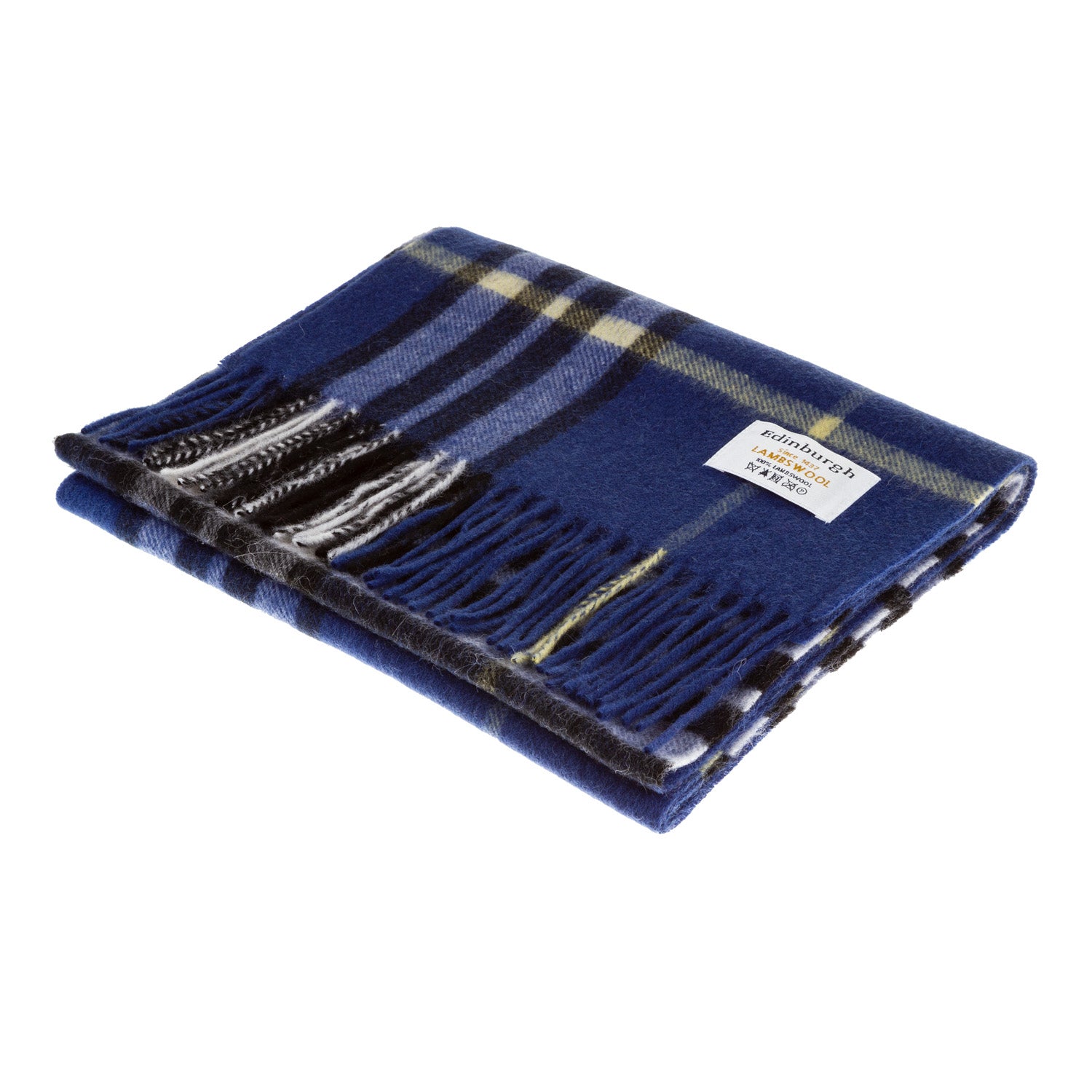 Edinburgh 100% Lambswool Scarf Enlarged Off Ctr Scotty Thom Ultramarine - Heritage Of Scotland - ENLARGED OFF CTR SCOTTY THOM ULTRAMARINE