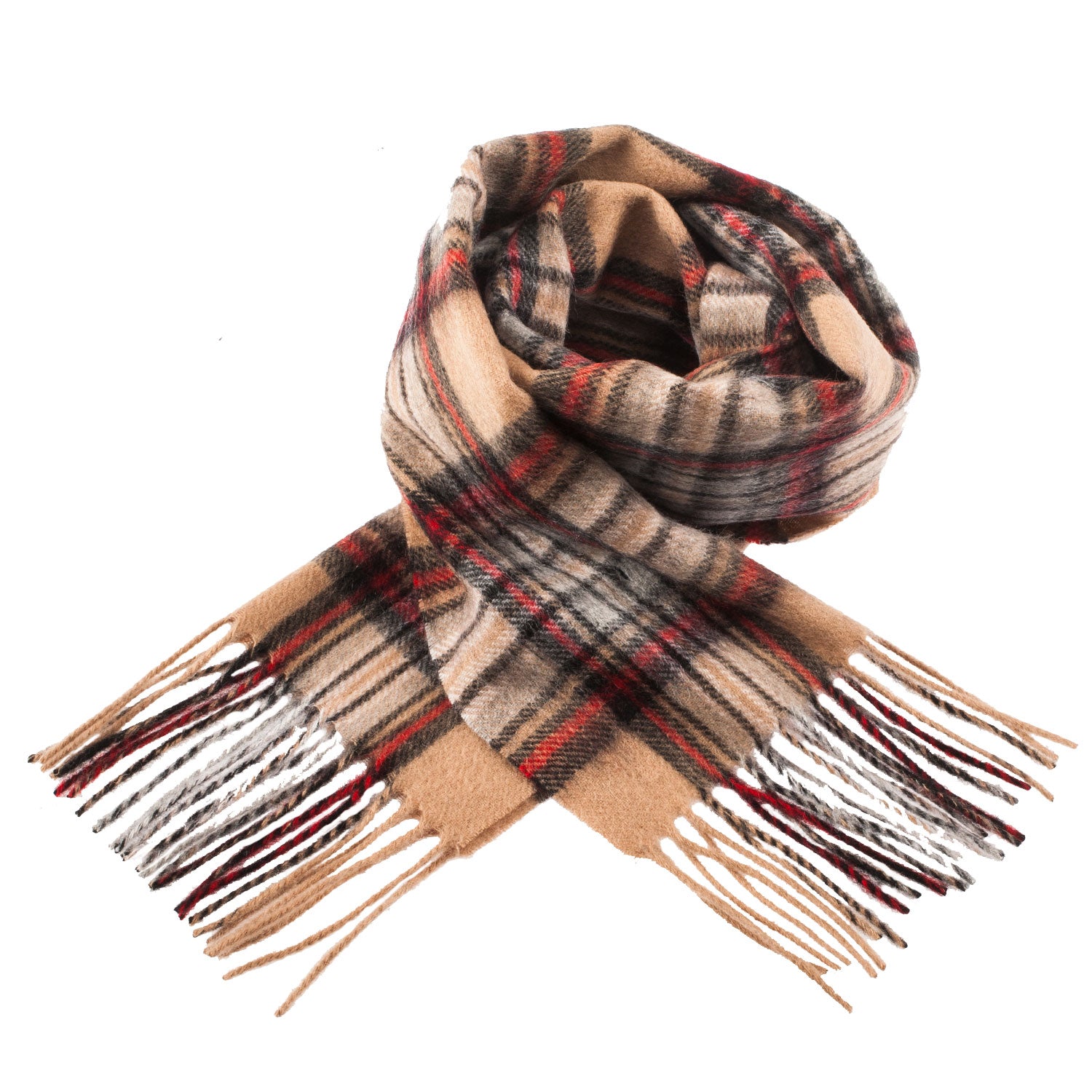 Edinburgh 100% Lambswool Scarf Stewart Camel - Heritage Of Scotland - STEWART CAMEL