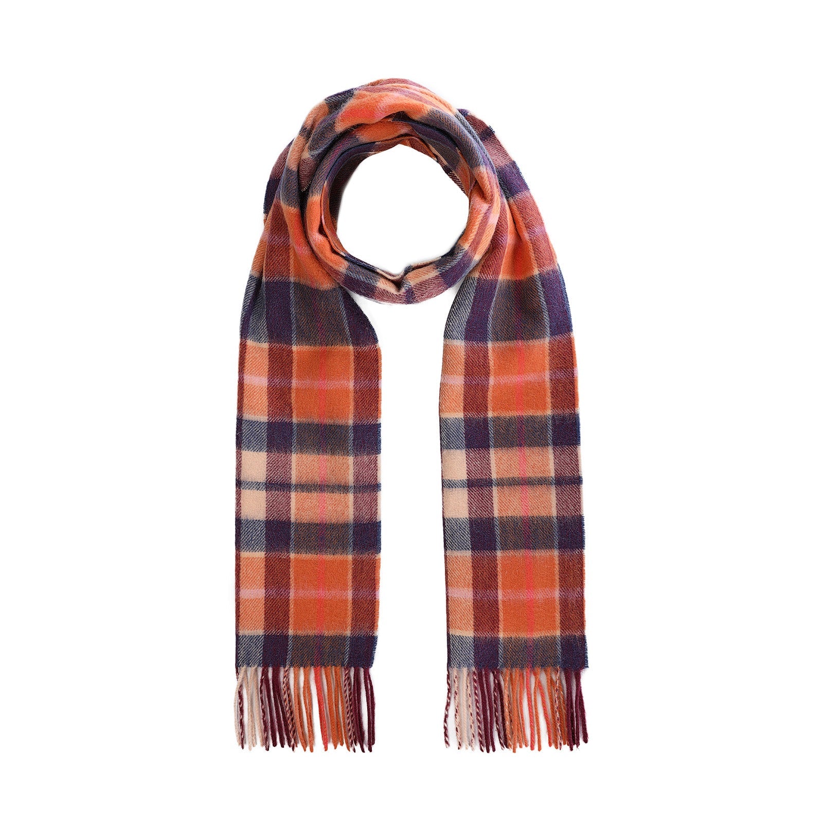 Edinburgh 100% Lambswool Tartan Scarf Cragg Check Ginger - Heritage Of Scotland - CRAGG CHECK GINGER