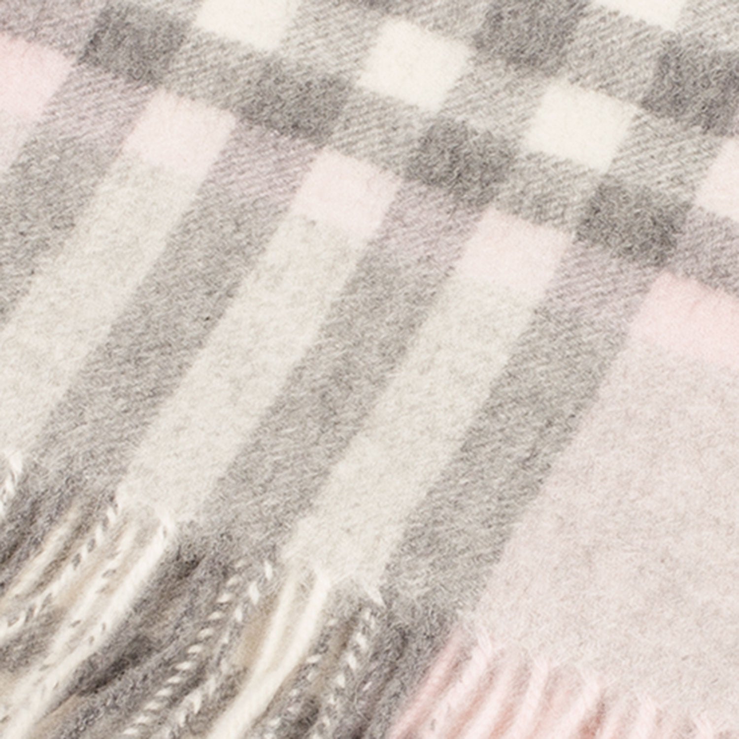 Edinburgh Cashmere Scarf Chequer Tartan - Pink/Grey - Heritage Of Scotland - CHEQUER TARTAN - PINK/GREY