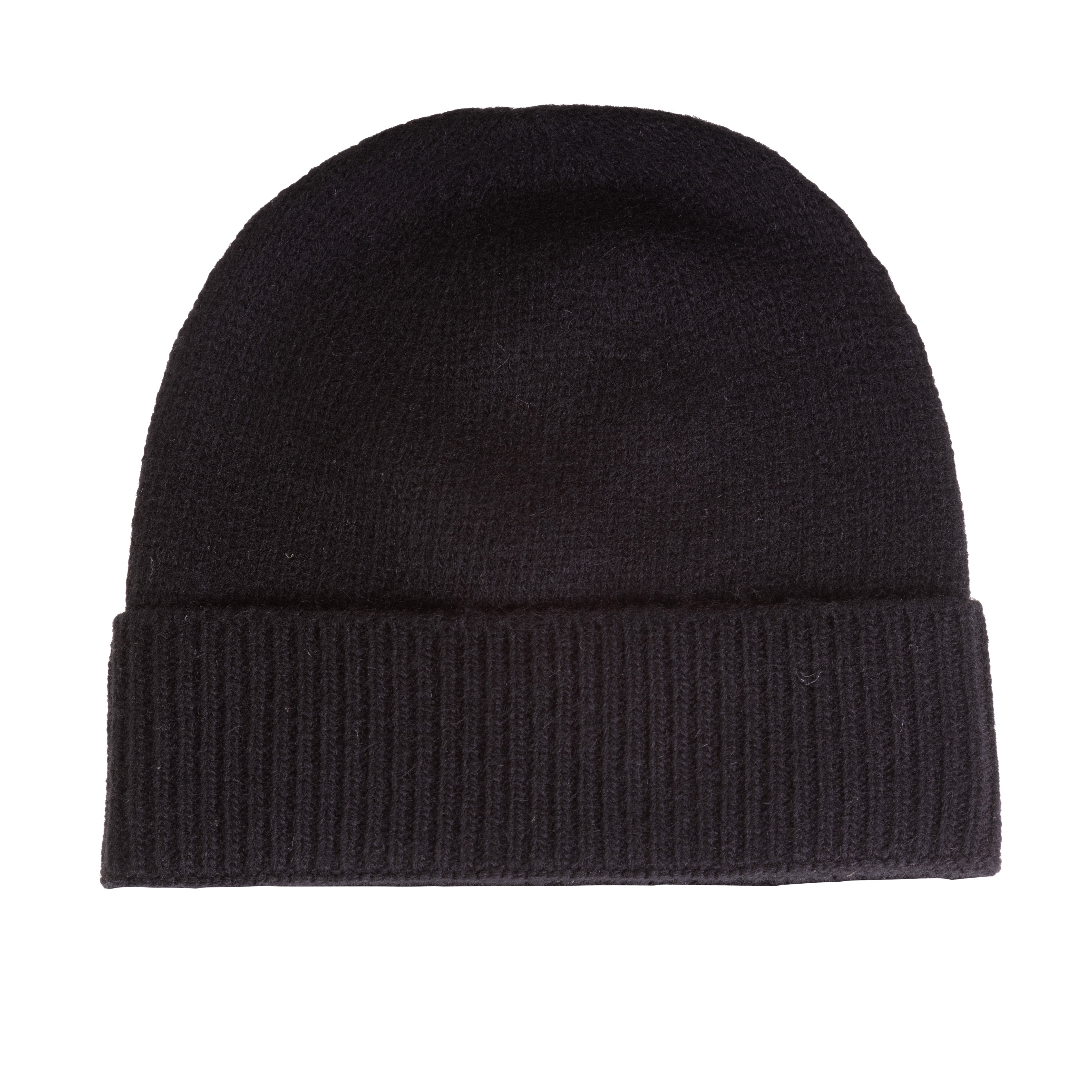 Gents Plain Lambswool Mix Beanie Black - Heritage Of Scotland - BLACK