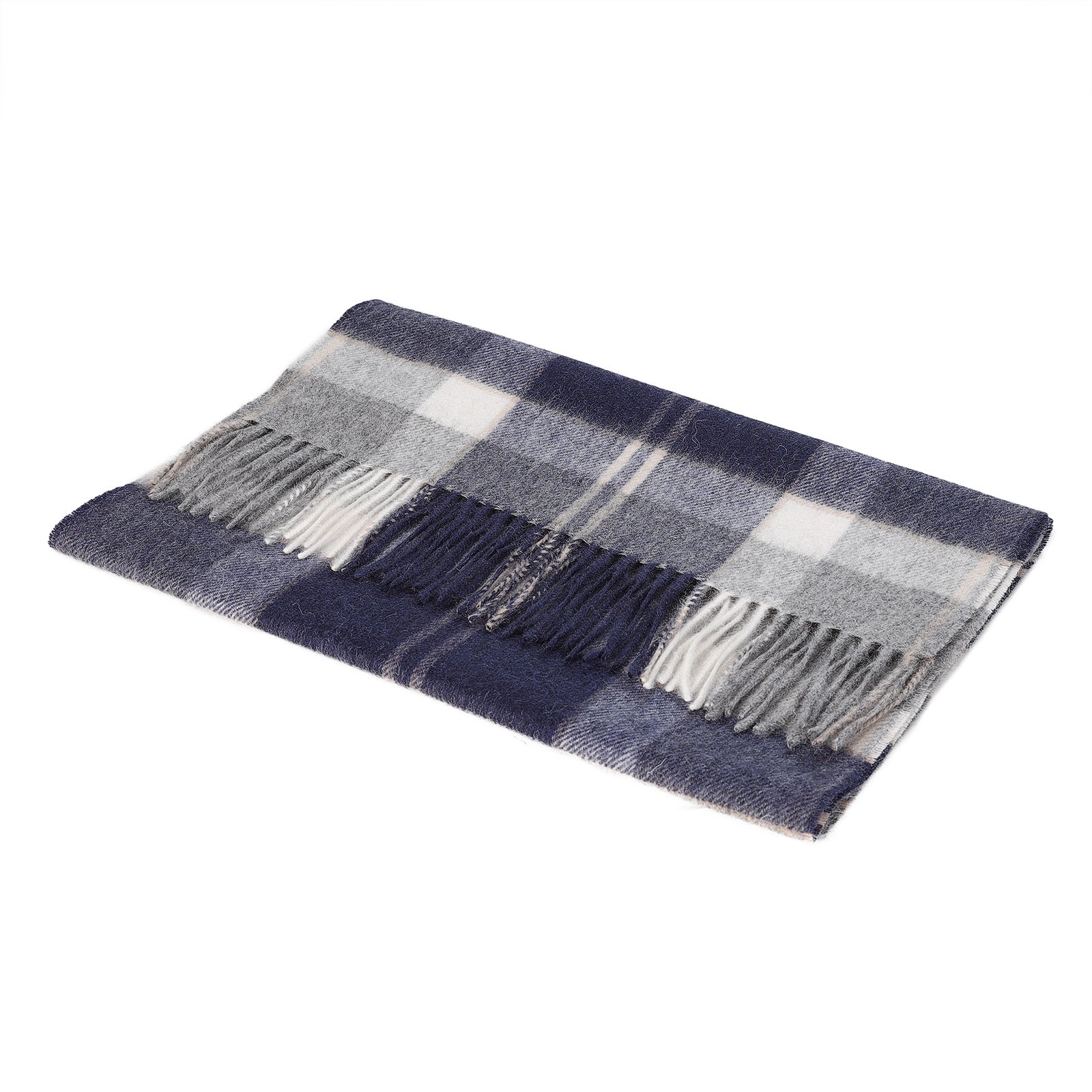 Hos 100% Lambswool Wide Scarf Bannockbane Silver - Heritage Of Scotland - BANNOCKBANE SILVER