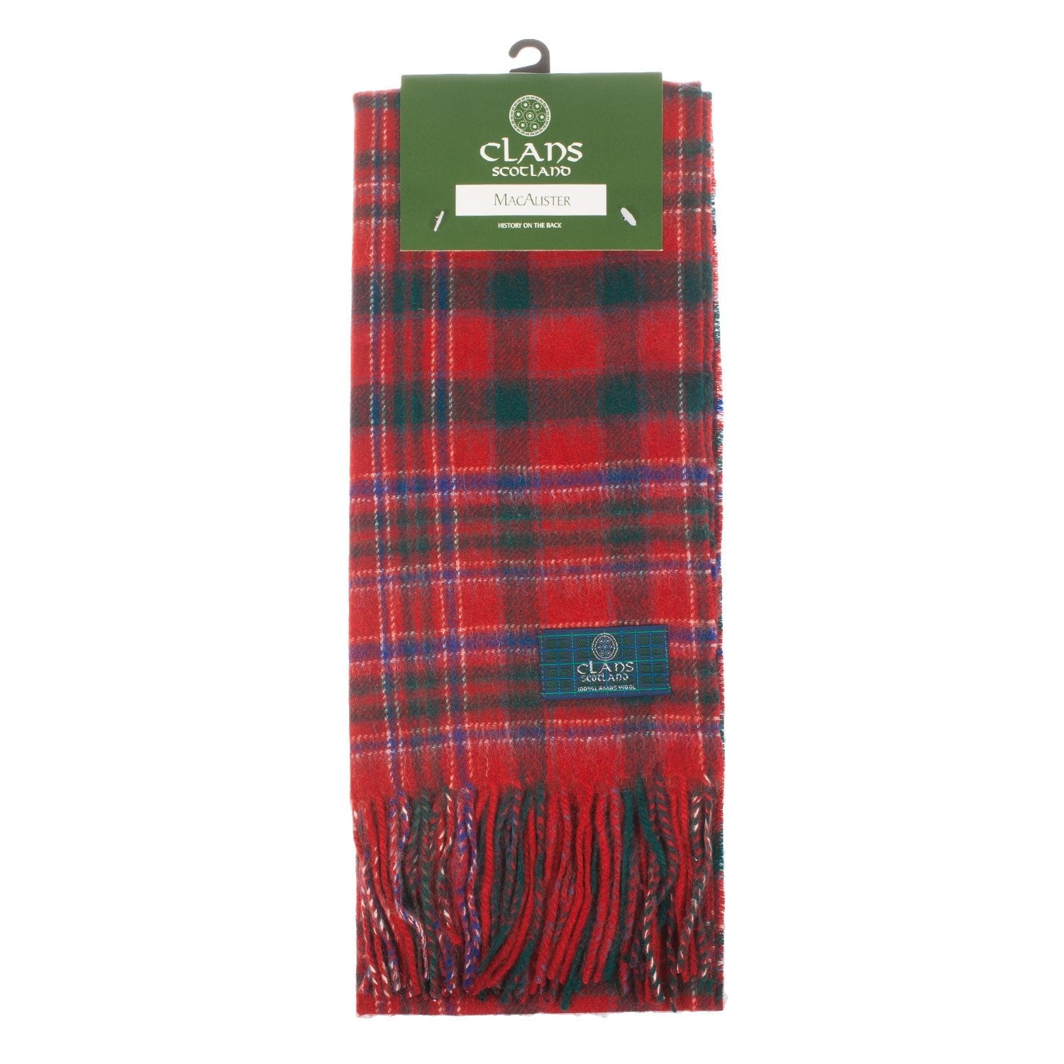 Lambswool Scottish Tartan Clan Scarf Macalister - Heritage Of Scotland - MACALISTER