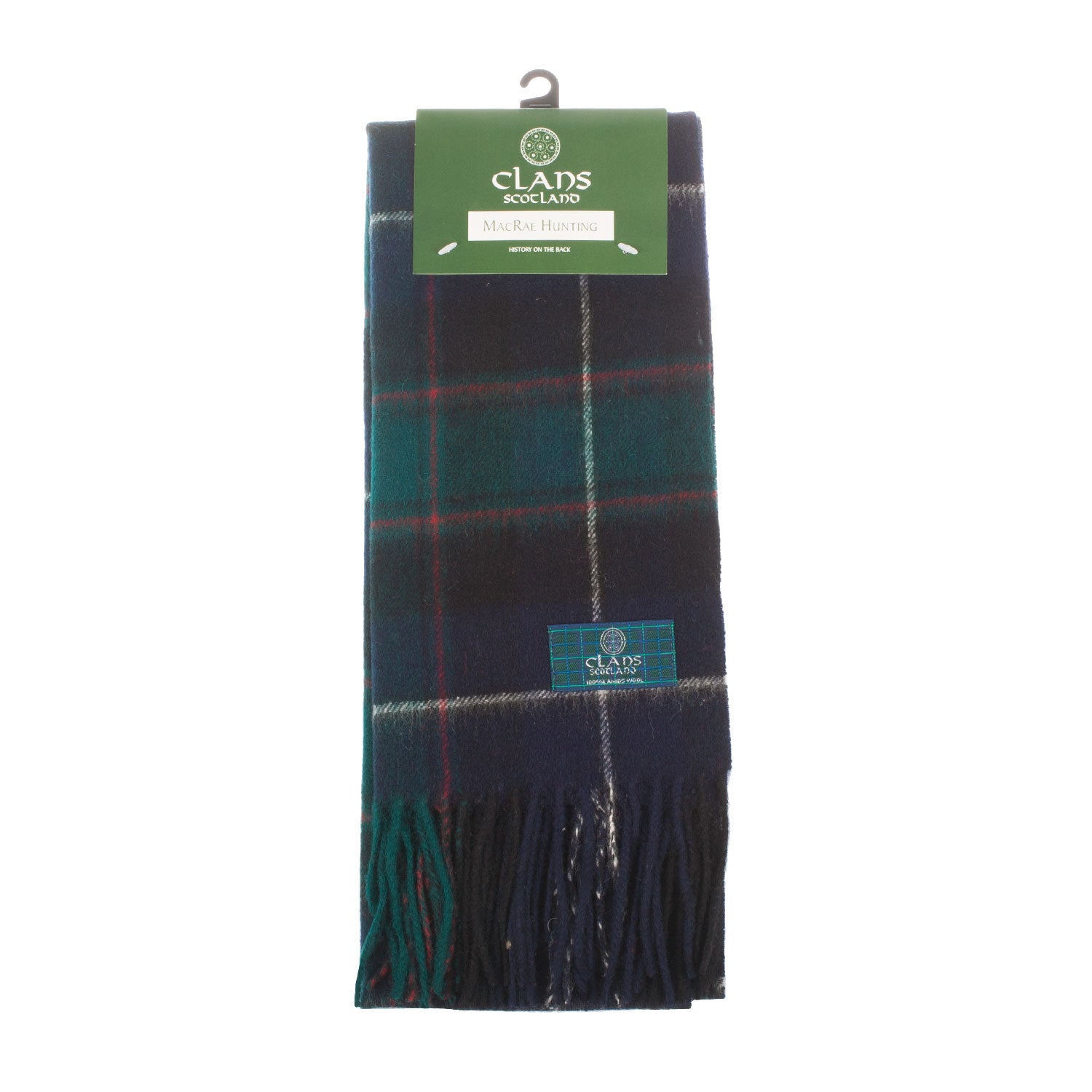Lambswool Scottish Tartan Clan Scarf Macrae Hunting - Heritage Of Scotland - MACRAE HUNTING