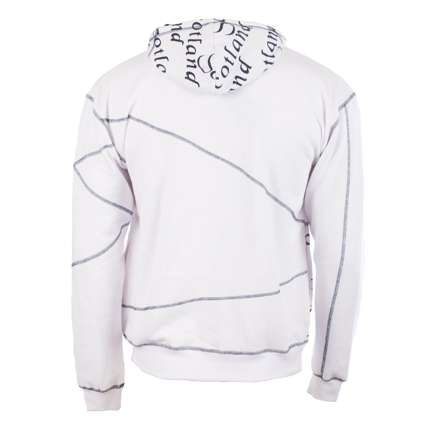 Scotland Scroll Hooded Zip Top White - Heritage Of Scotland - WHITE