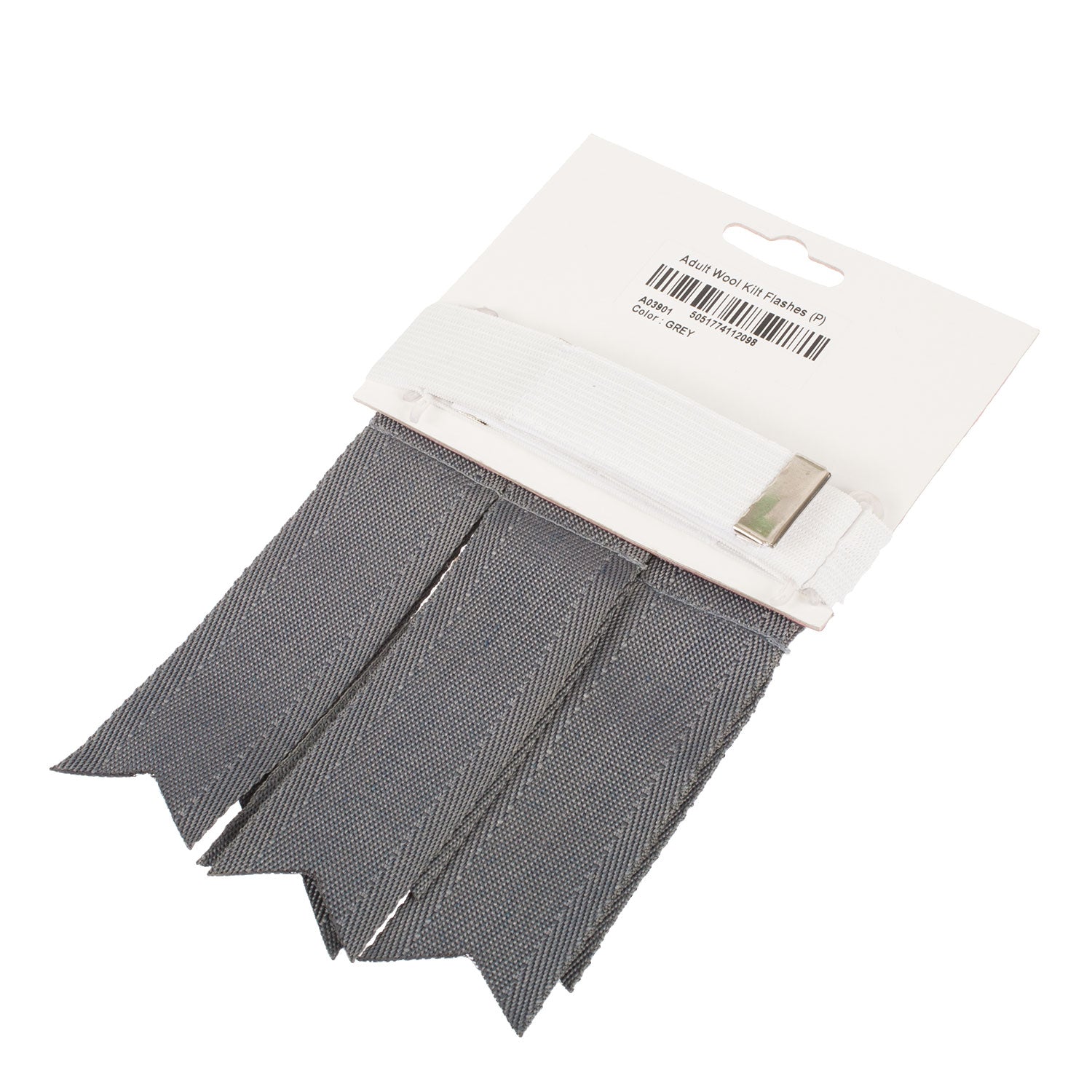 Standard Wool Plain Colour Flashes Grey - Heritage Of Scotland - GREY