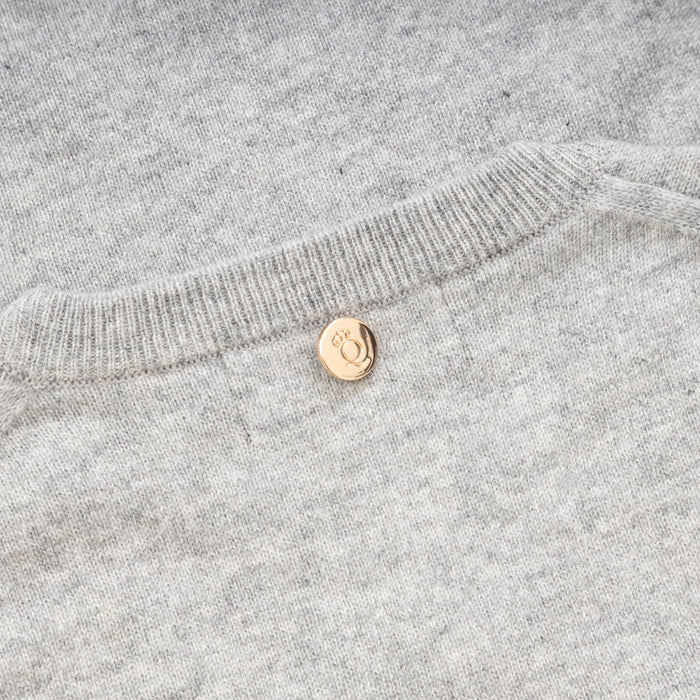 100% Cashmere Alice V Neck Silver Clay - Heritage Of Scotland - SILVER CLAY