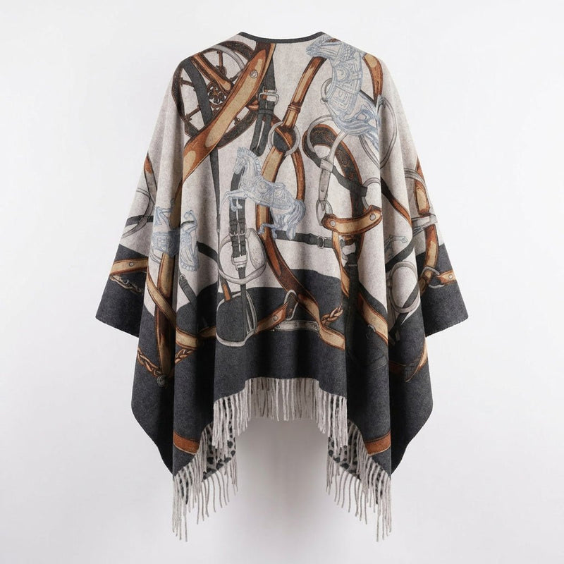 100% Cashmere Cape Belt Design - GREY - Heritage Of Scotland -