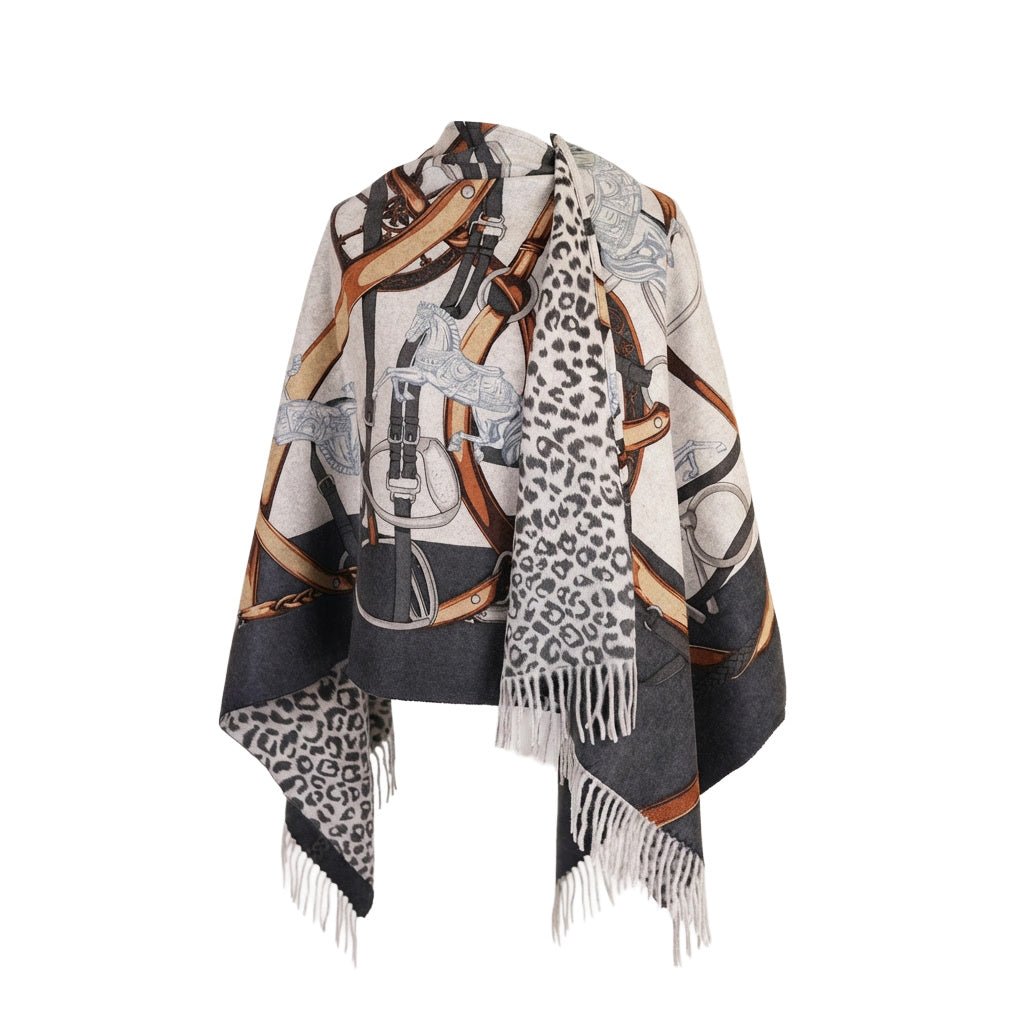 100% Cashmere Cape Belt Design - GREY - Heritage Of Scotland -