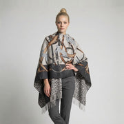 100% Cashmere Cape Belt Design - GREY - Heritage Of Scotland -