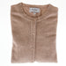 100% Cashmere Ladies Crew Cardigan Beige - Heritage Of Scotland - XS