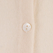 100% Cashmere Ladies Crew Cardigan - Cloud White - Heritage Of Scotland - XS