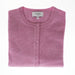 100% Cashmere Ladies Crew Cardigan - Marl Lilac - Heritage Of Scotland - XS