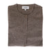 100% Cashmere Ladies Crew Cardigan - Vaper Mid Brown - Heritage Of Scotland - XS