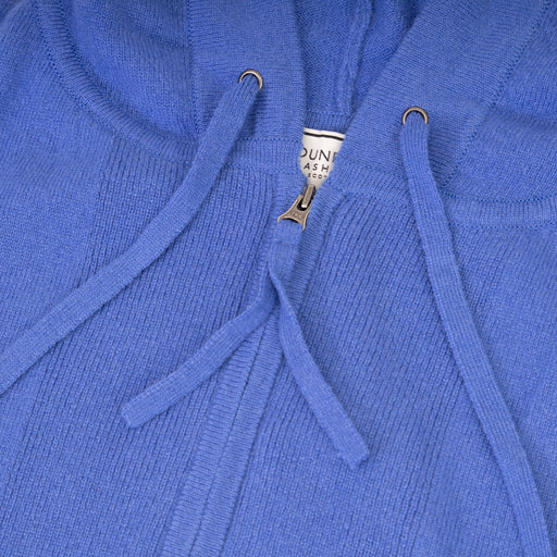 100% Cashmere Ladies Hoodie Cornflower - Heritage Of Scotland - CORNFLOWER