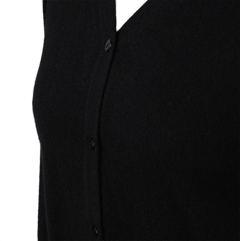 100% Cashmere Ladies NEW V Neck Cardigan Black - Heritage Of Scotland - XS