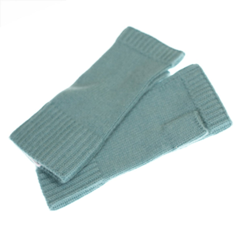 100% Cashmere Ladies Rib Wristlet - Heritage Of Scotland - ICELAND TEAL