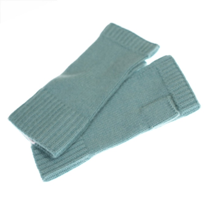 100% Cashmere Ladies Rib Wristlet - Heritage Of Scotland - ICELAND TEAL