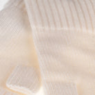100% Cashmere Ladies Rib Wristlet White - Heritage Of Scotland - WHITE
