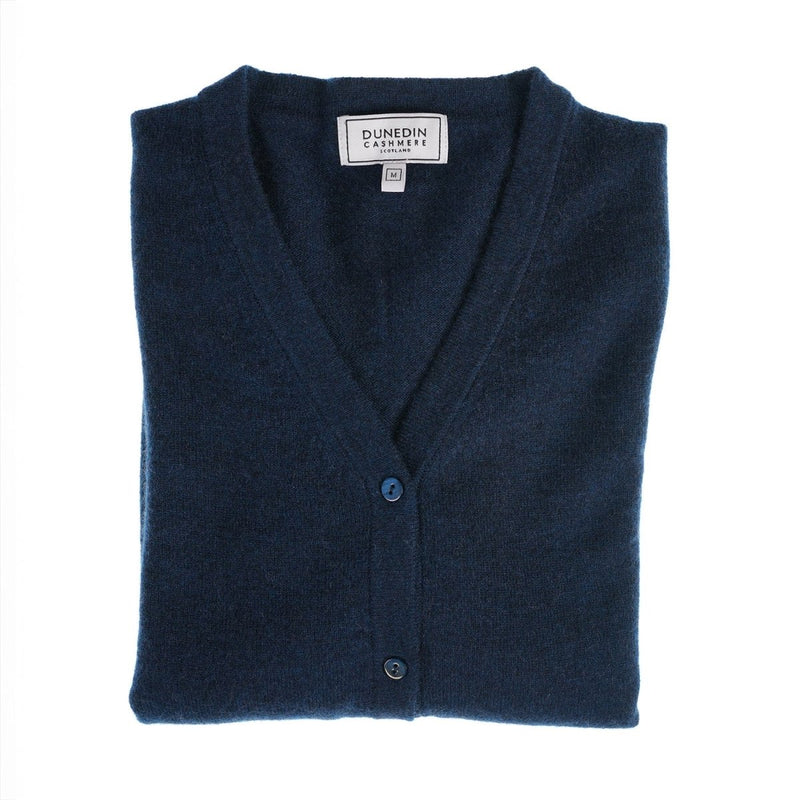 100% Cashmere Ladies V Neck Cardigan - Astral - Heritage Of Scotland - XS