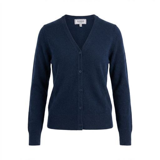 100% Cashmere Ladies V Neck Cardigan - Astral - Heritage Of Scotland - XS