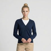100% Cashmere Ladies V Neck Cardigan - Astral - Heritage Of Scotland - XS
