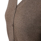 100% Cashmere Ladies V Neck Cardigan Olive - Heritage Of Scotland - XL