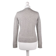 100% Cashmere Ladies V Neck Cardigan Oyster - Heritage Of Scotland - XS