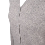100% Cashmere Ladies V Neck Cardigan Oyster - Heritage Of Scotland - XS
