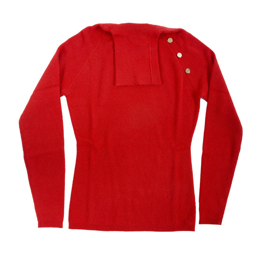 100% Cashmere Luna Roll Polo Crimson - Heritage Of Scotland - CRIMSON