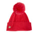 100% Cashmere New Georgie Hat Crimson/Ruby Red Pom - Heritage Of Scotland - CRIMSON/RUBY RED POM