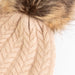 100% Cashmere New Georgie Hat Hazel/Dark Natural Pom - Heritage Of Scotland - HAZEL/DARK NATURAL POM