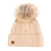 100% Cashmere New Georgie Hat Hazel/Natural Pom - Heritage Of Scotland - HAZEL/NATURAL POM