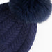 100% Cashmere New Georgie Hat Navy/Navy Pom - Heritage Of Scotland - NAVY/NAVY POM