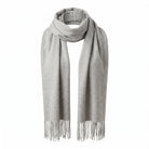 100% Cashmere Scarf Made In Scotland - LIGHT GREY - Heritage Of Scotland -