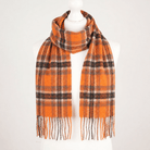 100% Cashmere Tartan Mini Scarf for Kids - Soft Children’s Luxury Scarf - BRIGHT ORANGE STEWART - Heritage Of Scotland -