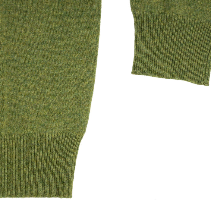 100% Cashmere V Neck Plain Men's Jumper Green Jeans - Heritage Of Scotland - GREEN JEANS